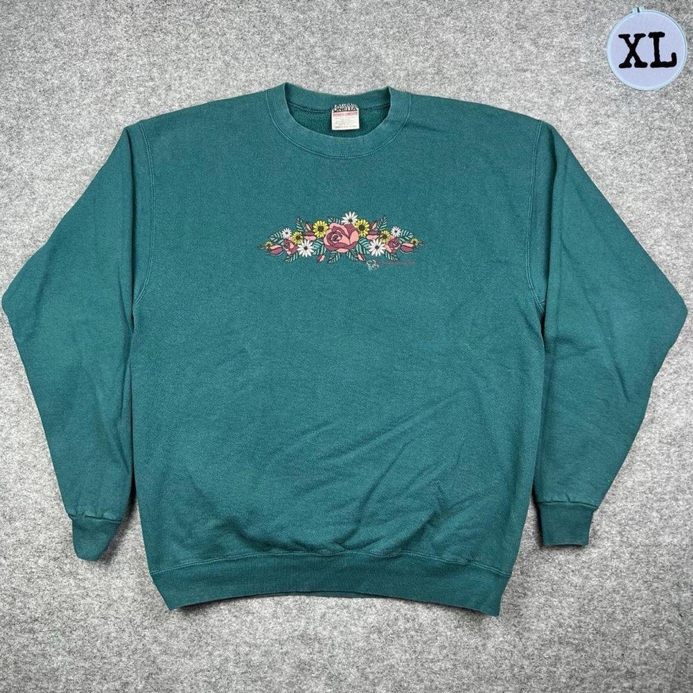 Vintage 90’s Floral Heavyweight Oneita Crewneck Sweatshirt